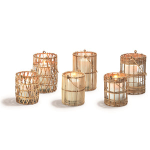 Cane Weave Lanterns (Set of 2)