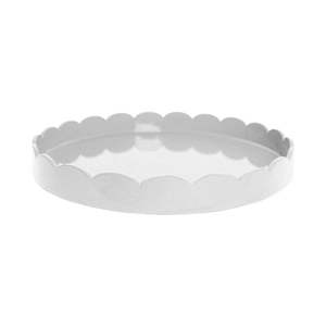 White Round Scallop Tray