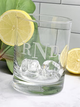 Load image into Gallery viewer, Double Old Fashioned Rocks Glass with Etched Monogram, 14 oz
