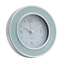 Load image into Gallery viewer, Powder Blue &amp; Silver Silent Alarm Clock
