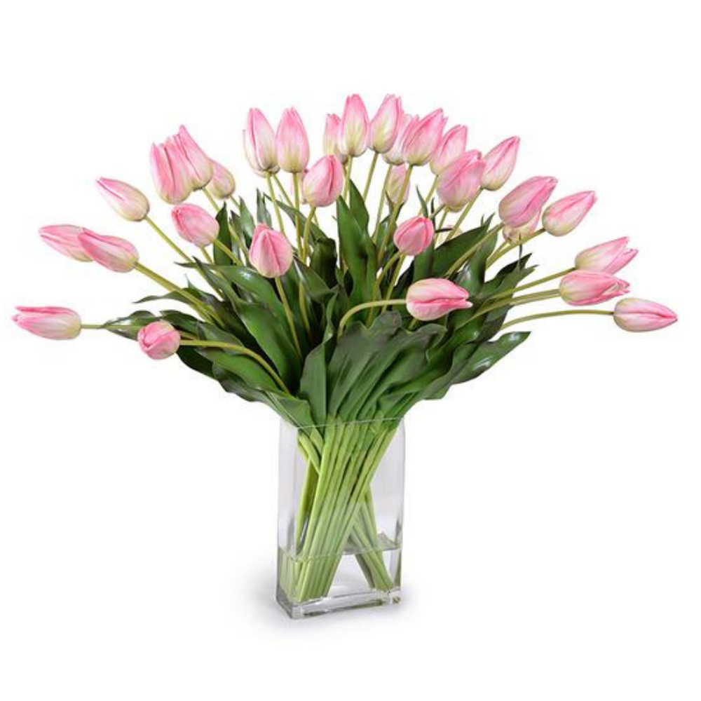Pink Tulip Arrangement in Vase
