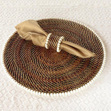 Load image into Gallery viewer, Calaisio Woven White Bead Placemats - Set of 4
