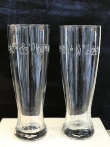 The Perfect Pilsner-Engraved Coordinates Glasses - Set of Two