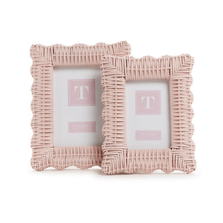 Wicker Weave Photo Frames - Pink