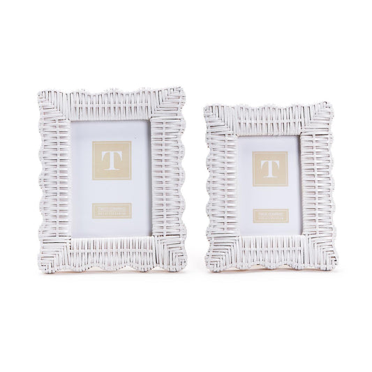 Wicker Weave Photo Frame White