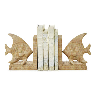 Basket Weave Resin Fish Bookends - Resin - Set of 2