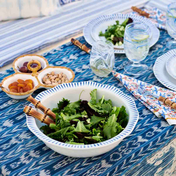 Sitio Stripe 12" Serving Bowl - Delft Blue