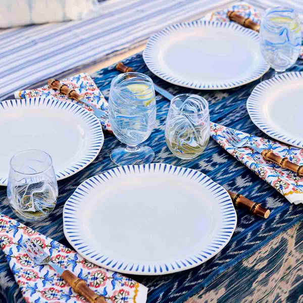 Sitio Stripe Dinner Plate - Delft Blue (Set of 4)