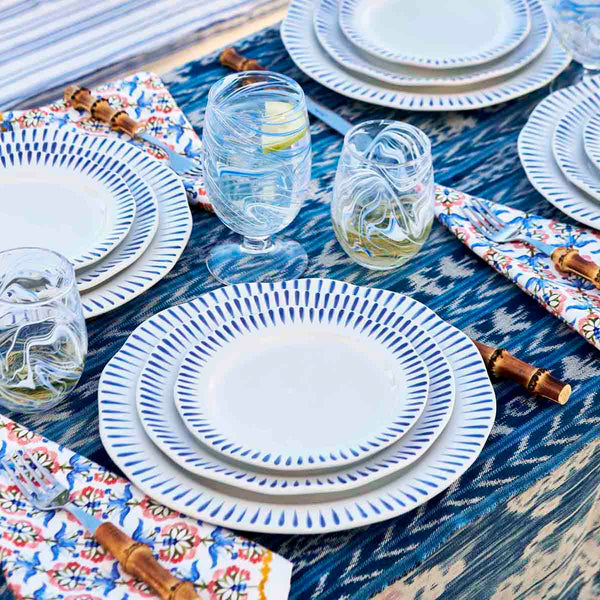 Sitio Stripe Dessert/Salad Plate - Delft Blue (Set of 4)