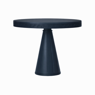 Custom  Painted Greek Key Round Table