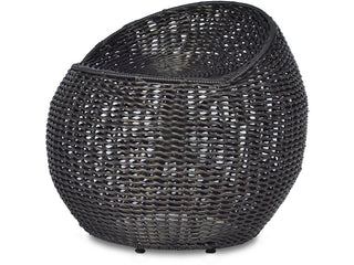 Outdoor Open Weave Wicker Swivel Stool - White