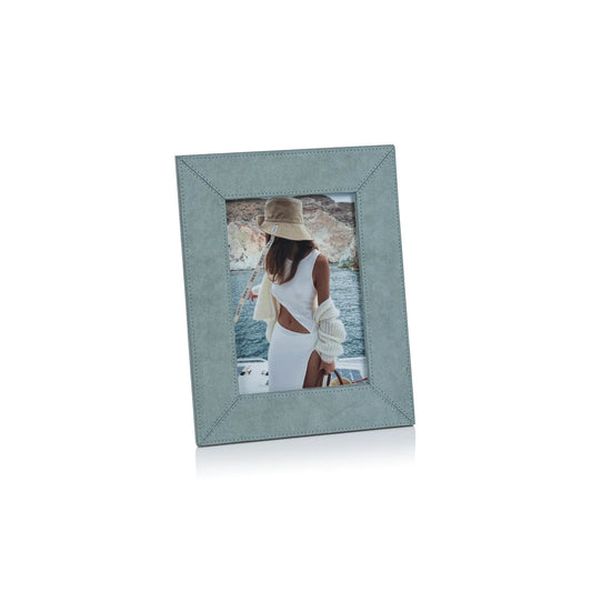 Suede Lux Photo Frame - Côte d'Azur Blue