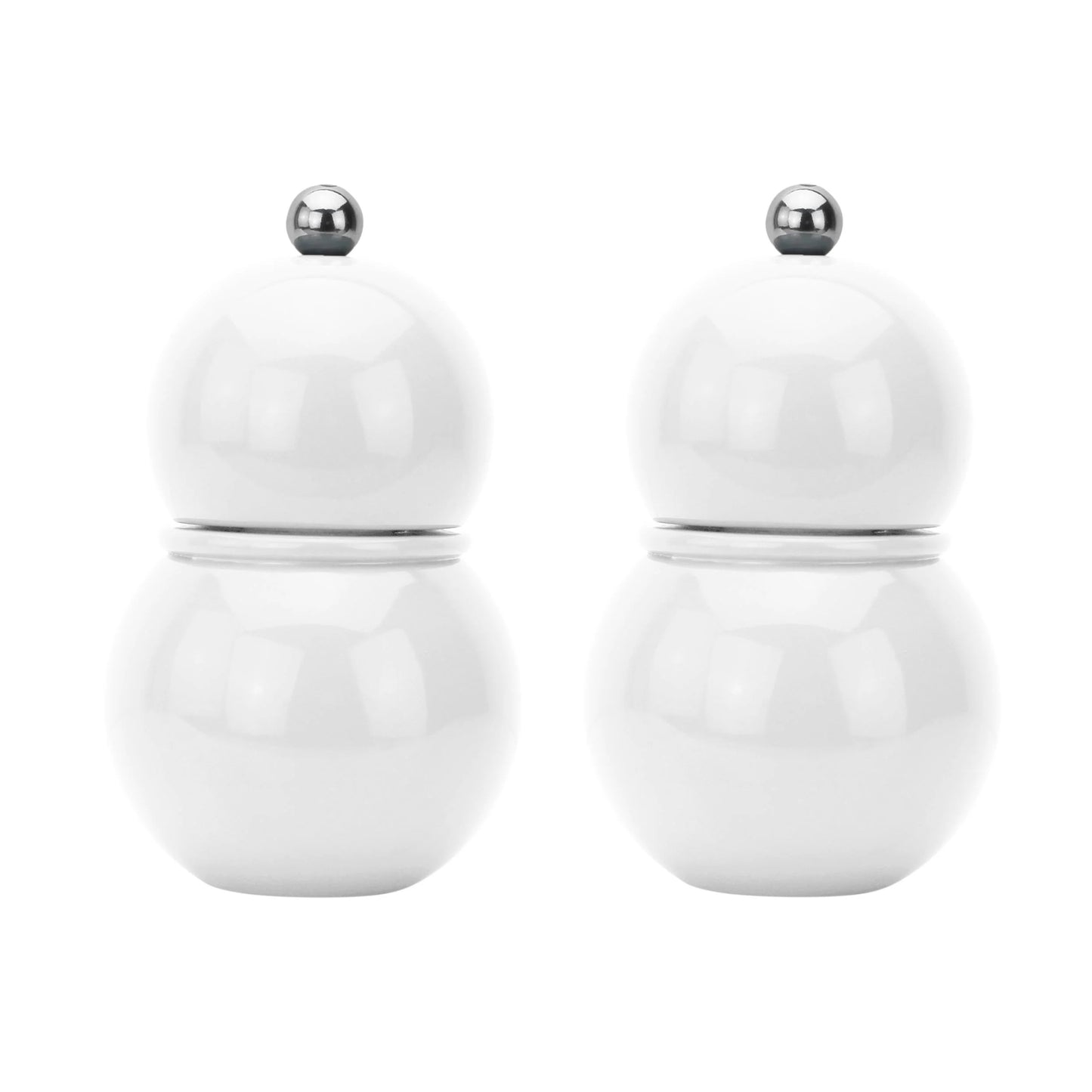 White Chubbie Salt & Pepper Mill Grinder Set