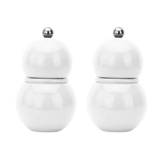 White Chubbie Salt & Pepper Mill Grinder Set