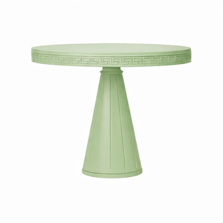 Custom  Painted Greek Key Round Table