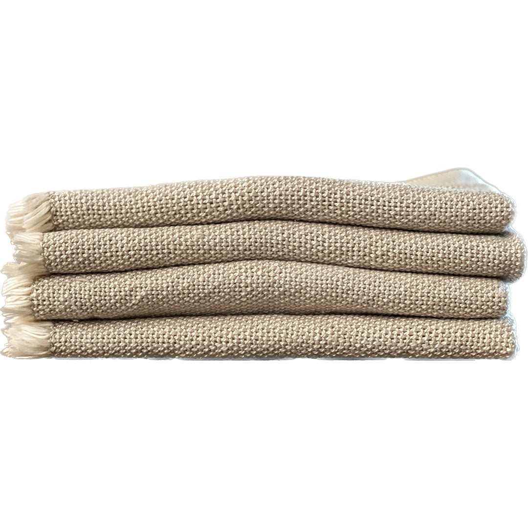 Natural Fringe Napkins-Set of 4