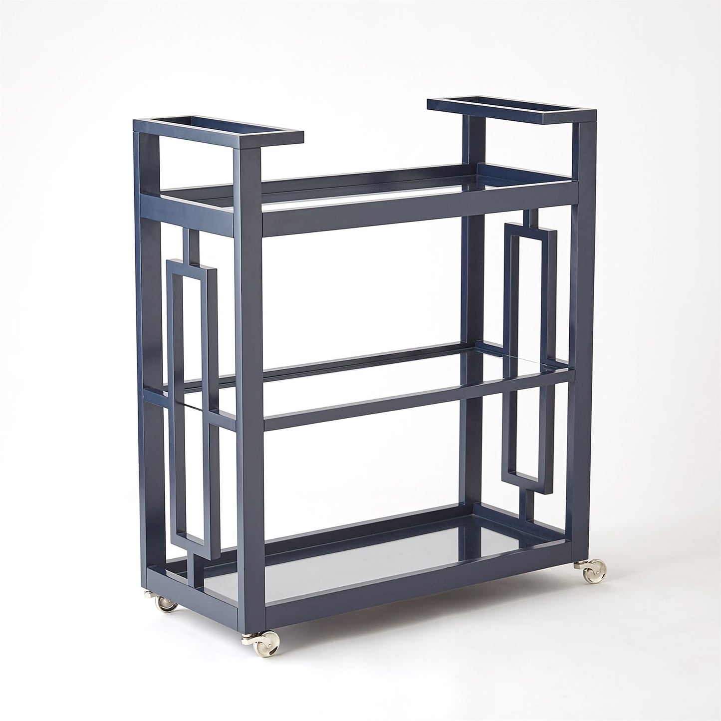 Grid Block Bar Cart - Navy