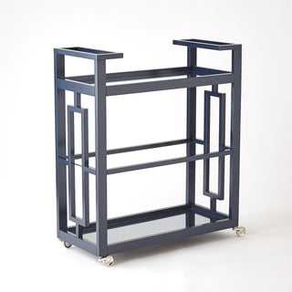 Grid Block Bar Cart - Navy