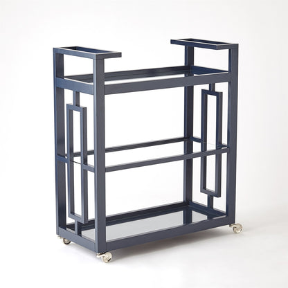 Grid Block Bar Cart - Navy