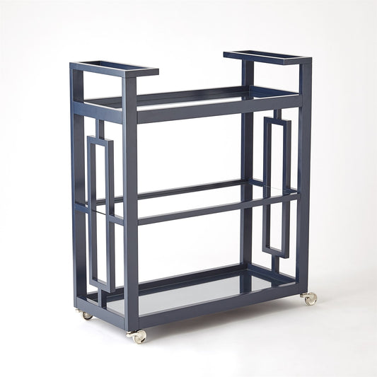 Grid Block Bar Cart - Navy