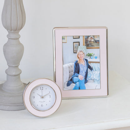 Light Pink & Silver Silent Alarm Clock