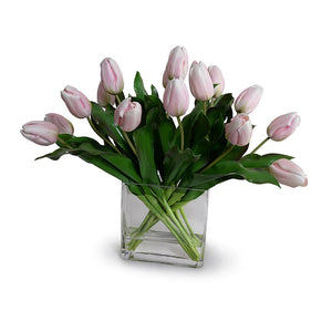 Light Pink Tulip Arrangement in Vase - Small