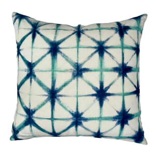 Ice Blue & Navy Star Pillow