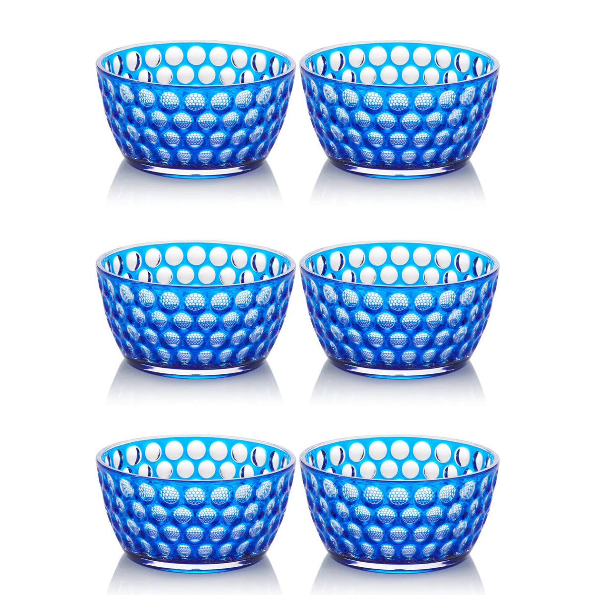 Lente Snack/Cereal Bowl in Royal Blue or White - Set of 6