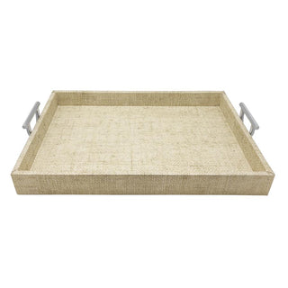 Grasscloth Tray in Sand or Indigo