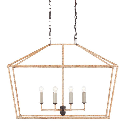 Denison Rattan Rectangular Lantern