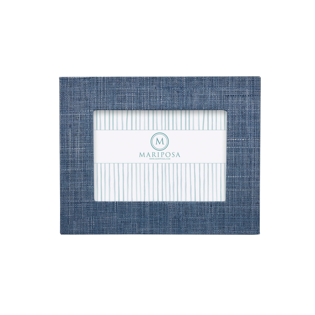 Heather Blue Faux Grasscloth Frame