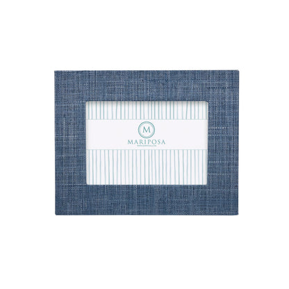 Heather Blue Faux Grasscloth Frame