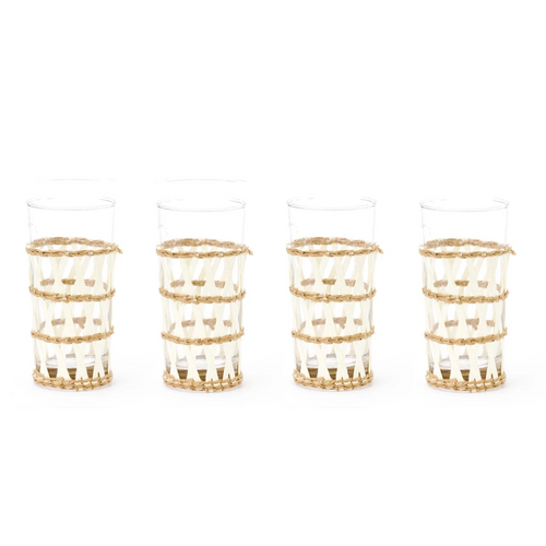 White Island Wrapped Iced Tea Glasses-Set of 4