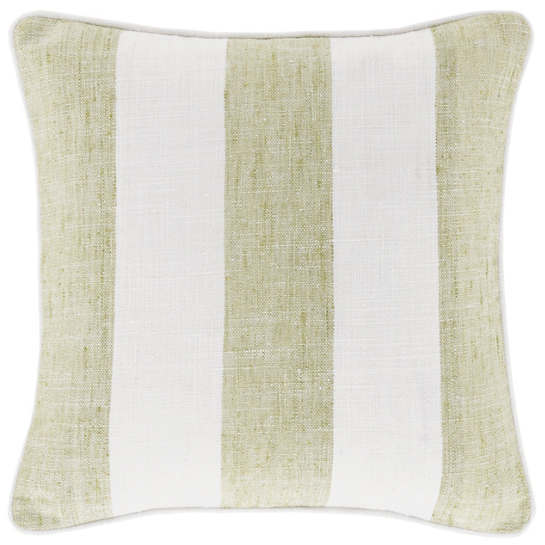 Awning Stripe Soft Green Indoor/Outdoor Pillow