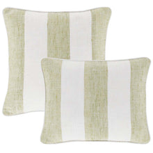 Load image into Gallery viewer, Awning Stripe Soft Green Indoor/Outdoor Pillow
