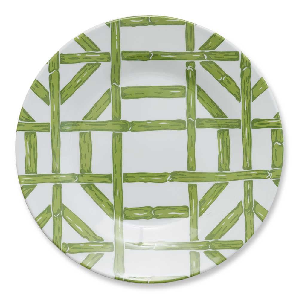 Green Bamboo Melamine Lunch Plates (Set of 6)
