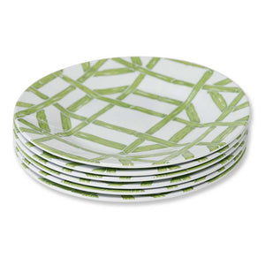 Green Bamboo Melamine Lunch Plates (Set of 6)