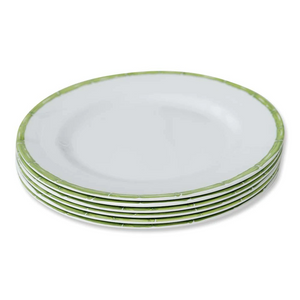 Green Bamboo Melamine Dinner Plates (Set of 6)