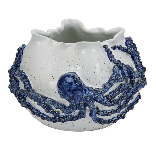 Blue Ceramic Octopus Bowl