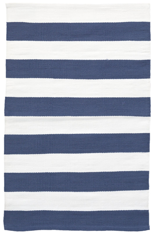 Catamaran Stripe Denim/White Indoor/Outdoor Rug