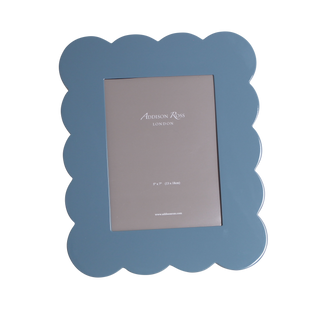 Chambray Blue Scallop Photo Frame