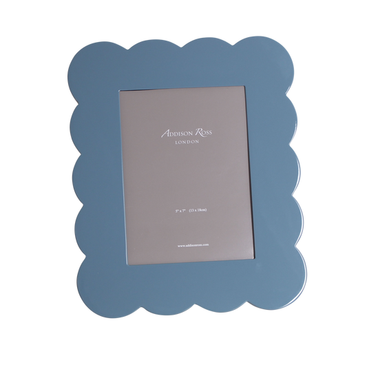 Chambray Blue Scallop Photo Frame