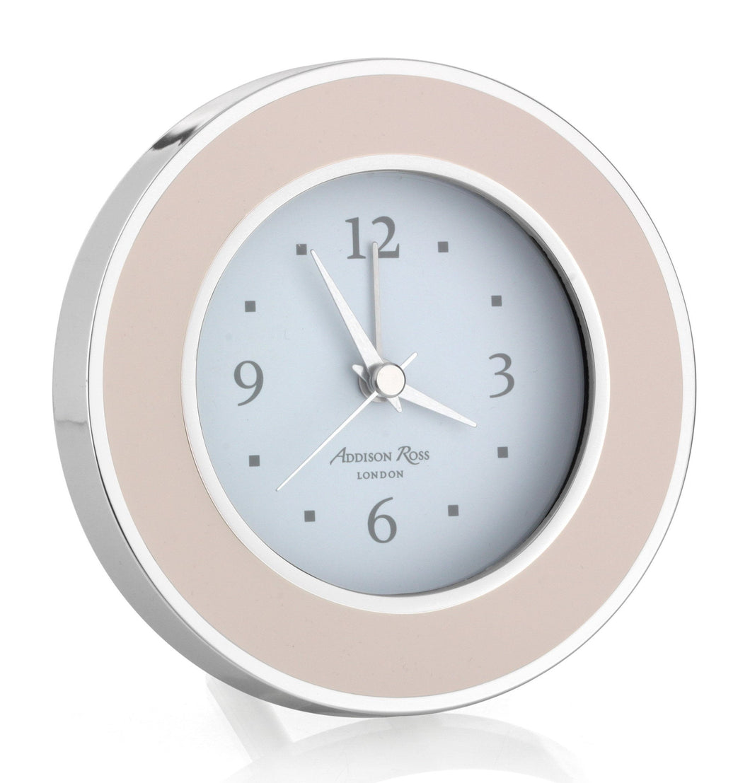 Light Pink & Silver Silent Alarm Clock
