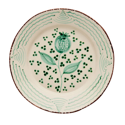 Casa Nuno Pomegrante & Waves Dinner Plates (Set of 4)