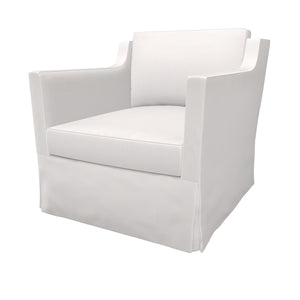 Hibiscus Swivel Chair - Slipcovered - Starnes Organic White