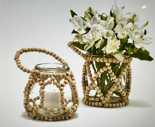 Beaded Candleholder/Vase