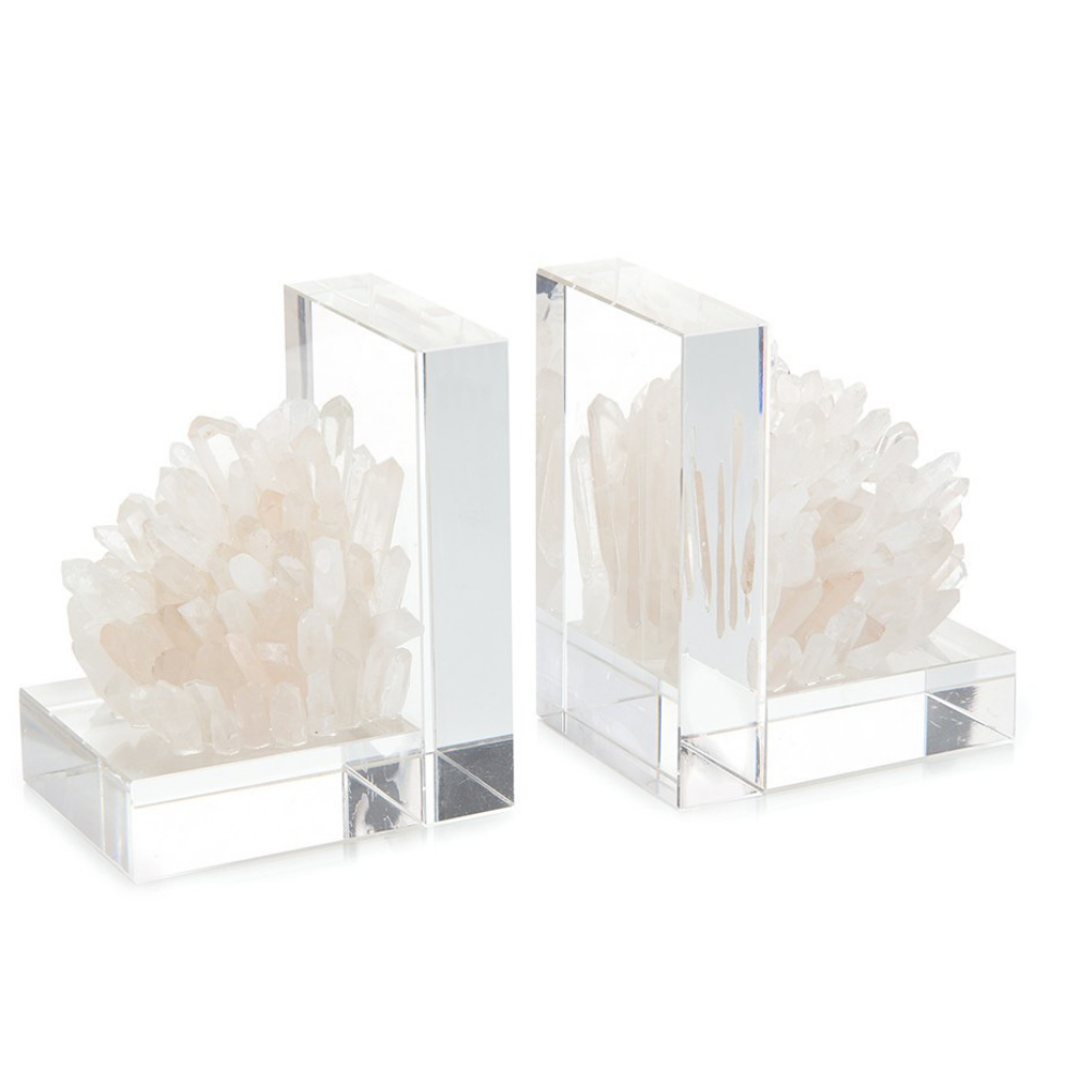 Quartz Crystal Bookends-Set of 2