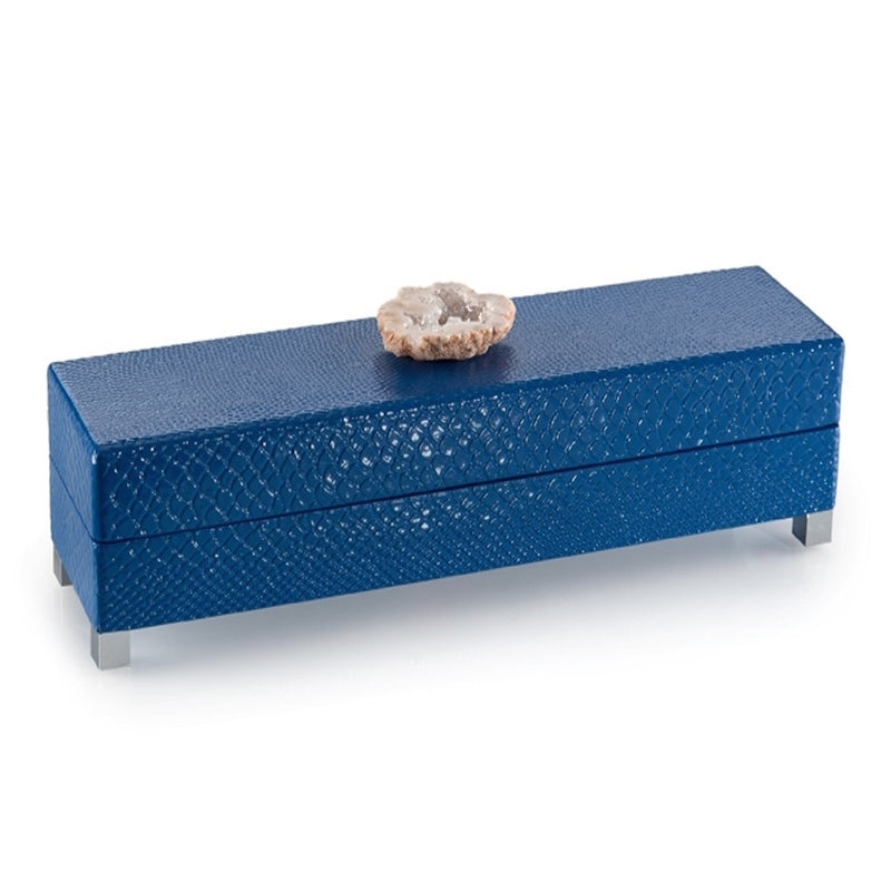 Indigo Blue Box with Stone Accent