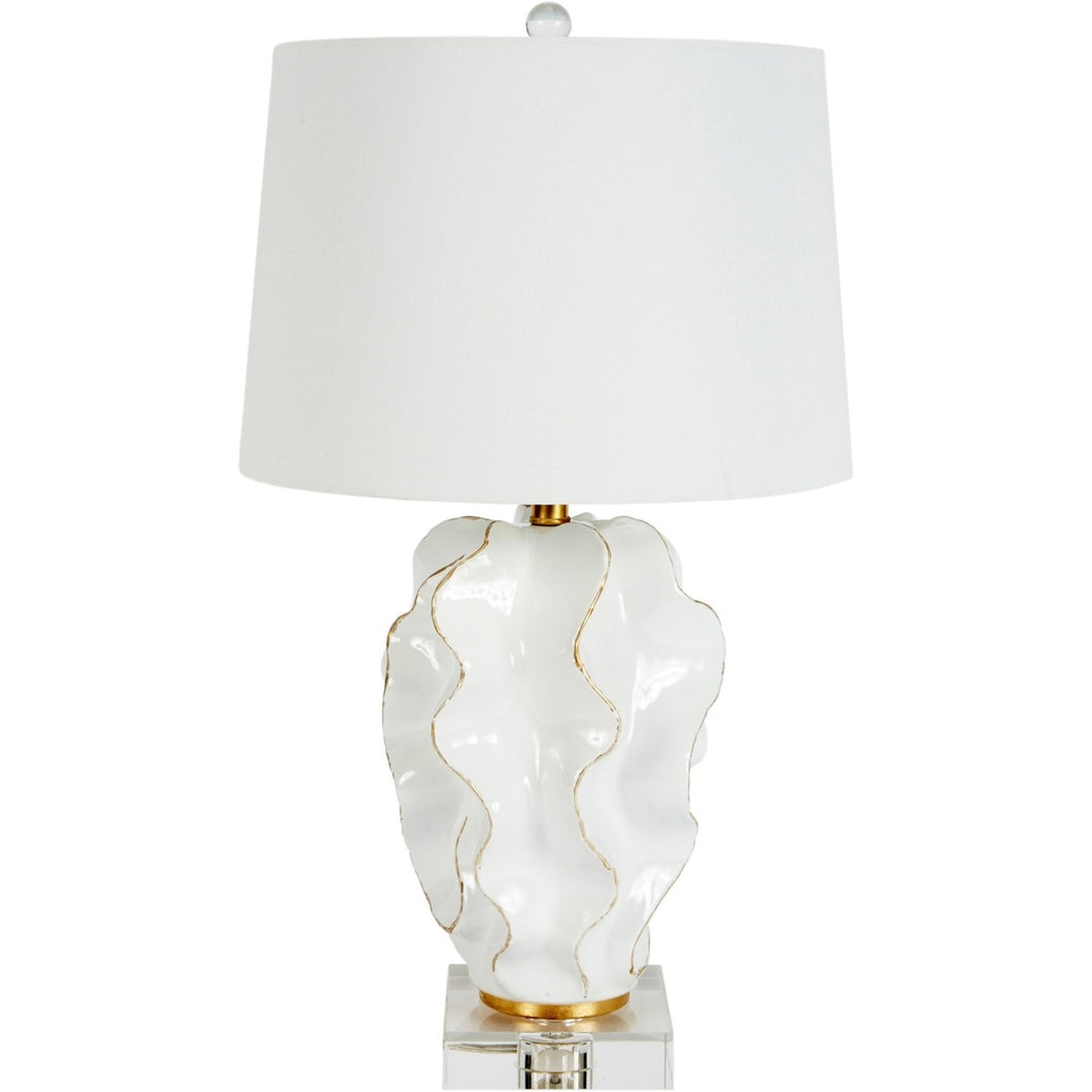 Hannah White Wave Table Lamp – Pineapples Palms Too