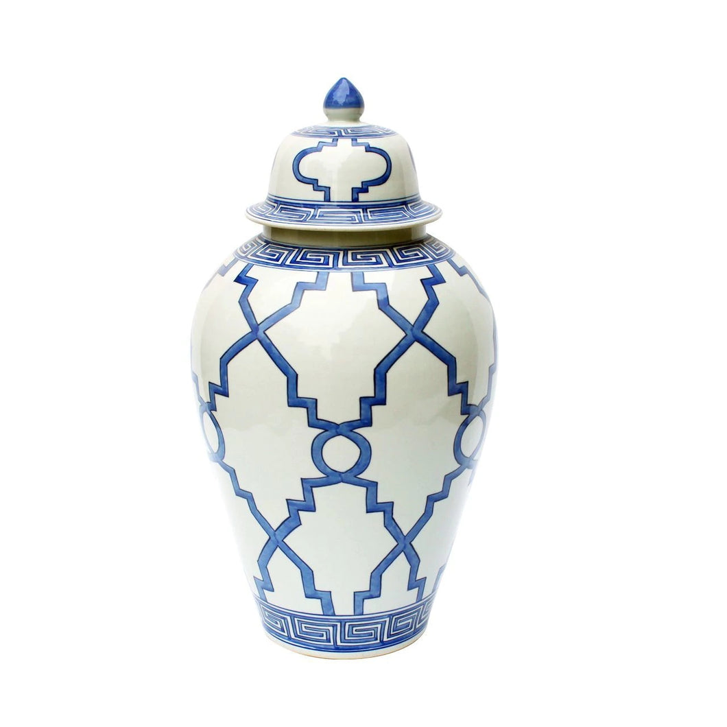 Greek Key Porcelain Jar